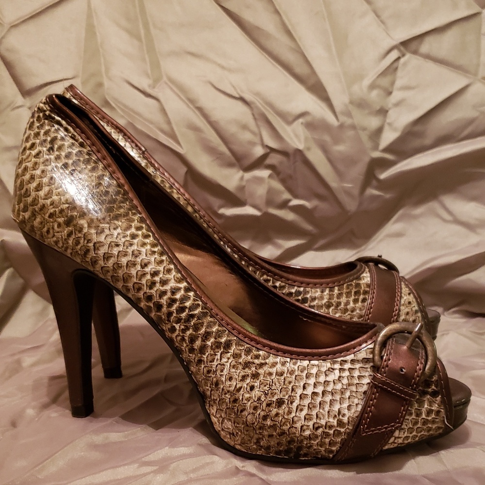 Reptile Print Patent Leather Heels